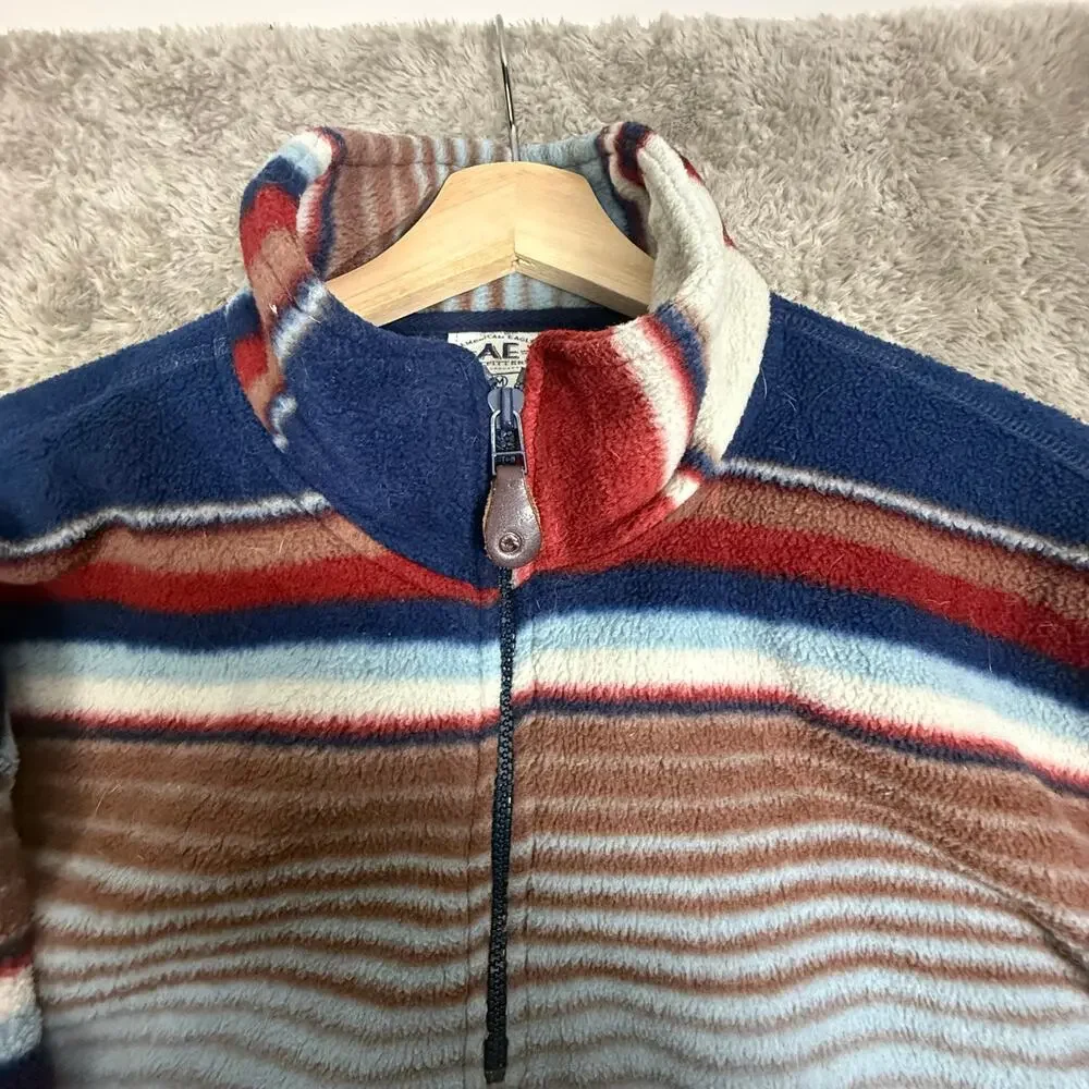 Vintage 90s AEO Blanket Stripe Fleece Southwest Pullover Quarter Zip Jacket M